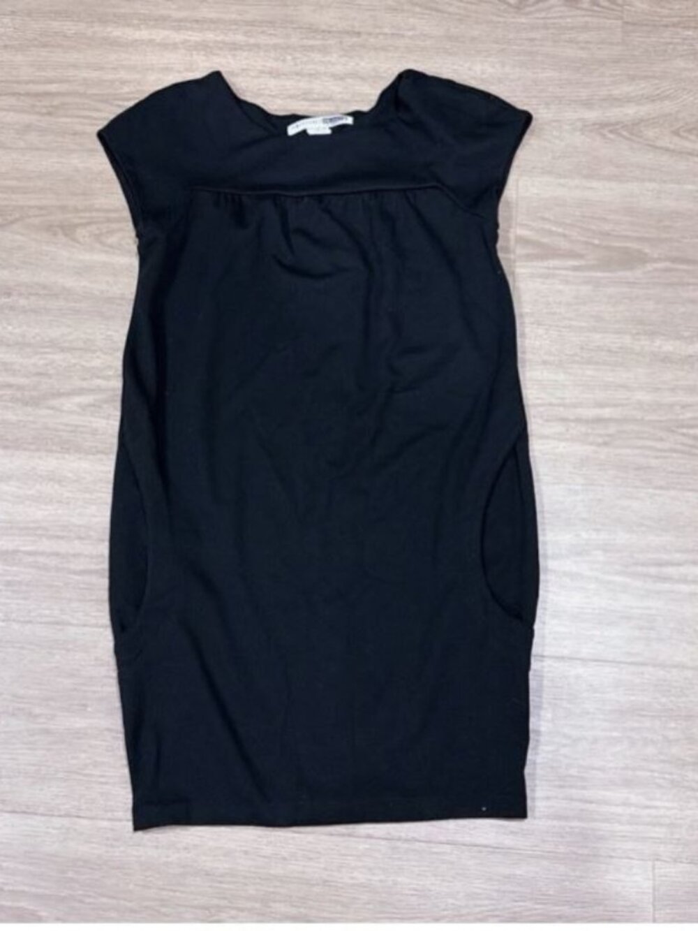 Necessary Objects Black Sheath Mini Dress Bateau Neckline D94